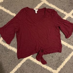 Burgundy flowy top
